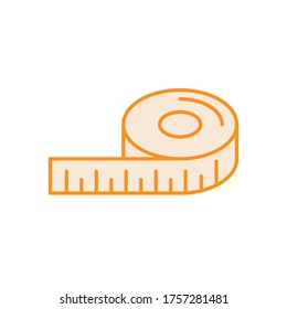Plantilla de diseño de vector de cinta de medida de icono