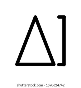 icon measures the shape of a triangle with a line style