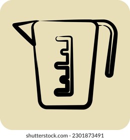 Copa de Medición de Icono. adecuado para el símbolo educativo. estilo dibujado a mano. diseño simple editable. vector de plantilla de diseño