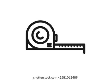 icon measuring tape distance carpentry tools
