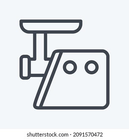 Icon Meat Grinder - Line Style - Simple illustration,Editable stroke,Design template vector, Good for prints, posters, advertisements, announcements, info graphics, etc.