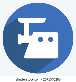 Icon Meat Grinder - Long Shadow Style - Simple illustration,Editable stroke,Design template vector, Good for prints, posters, advertisements, announcements, info graphics, etc.
