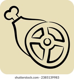 Icon Meat. related to Celtic symbol. hand drawn style. simple design editable. simple illustration