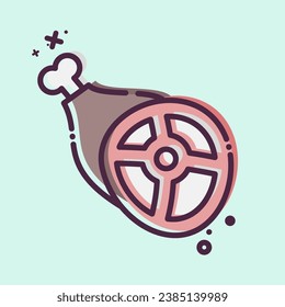 Icon Meat. related to Celtic symbol. MBE style. simple design editable. simple illustration