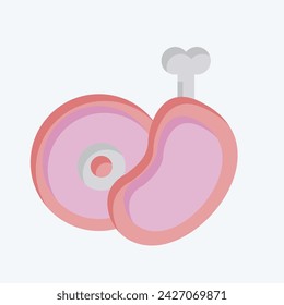 Icon Meat. related to Picnic symbol. flat style. simple design editable. simple illustration
