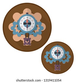 Icon mechanical watches in flat style. Vector illustration. EPS10