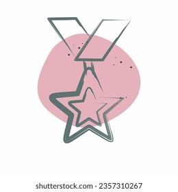 Icon Medal 1. related to Award symbol. Color Spot Style. simple design editable. simple illustration