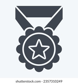 Icon Medal 2. related to Award symbol. glyph style. simple design editable. simple illustration