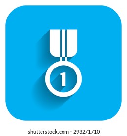 Icon of medal with number one 