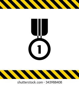 Icon of medal with number one 