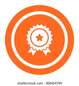 Icon of medal with star sign and ribbon