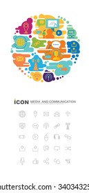 ICON MEDIA AND COMMUNICATION vector design