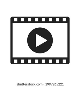 icon of media movie player in flat style