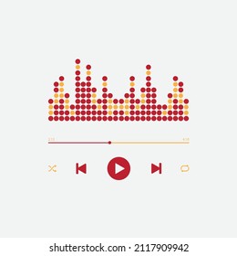 icon media music player in vector. modern playback of music application. multimedia navigation on smartphone device.