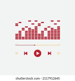 Icon Media Music Player in Vektorgrafik. moderne Wiedergabe von Musikanwendungen. Multimedia-Navigation auf Smartphone-Geräten.