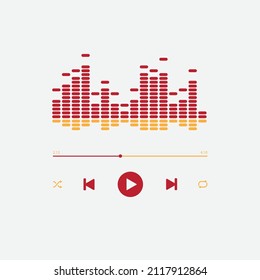 icon media music player in vector. modern playback of music application. multimedia navigation on smartphone device.