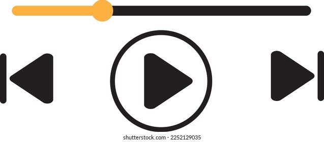 reproductor de música de medios de iconos en vector. reproducción moderna de la aplicación musical. navegación multimedia en dispositivos de smartphone.