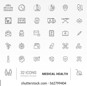 Icon Medical 32 Editable Stroke Vektorgrafik Designs