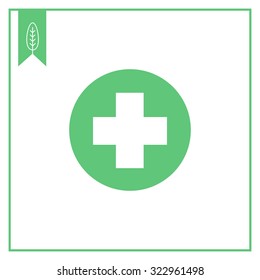 Icon of medical cross sign in circle