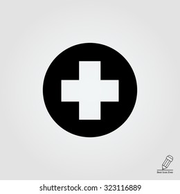 Icon of medical cross sign in circle