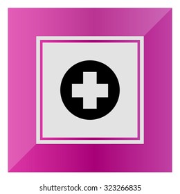 Icon of medical cross sign in circle