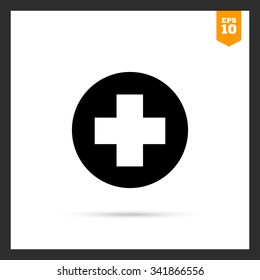 Icon of medical cross sign in circle