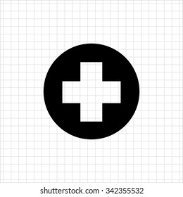 Icon of medical cross sign in circle