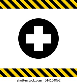 Icon of medical cross sign in circle