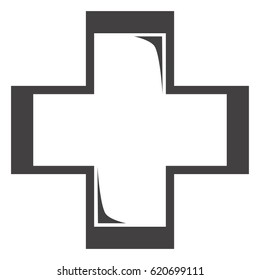 Icon medical cross vector, background