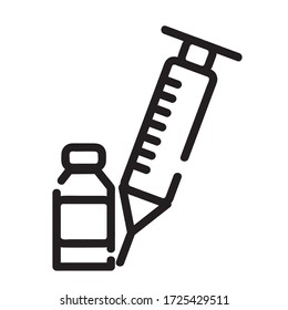 Icon for medical equipment and medicine. Vaccine research.