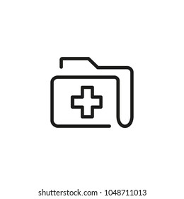 Icon of medical history. Disease, archive, report. Heathcare concept. Can be used for topics like hospital, clinic, paperwork