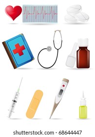 icon medical set vector illustration
