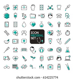 Icon Medical Set.Vector illustration
