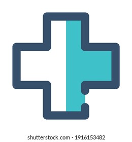icono médico usando estilo de línea rellena y color azul