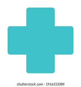 icono médico con estilo plano y color azul dominante