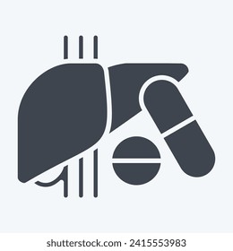 Icon Medication. related to Hepatologist symbol. glyph style. simple design editable. simple illustration