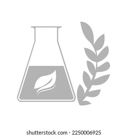icon of medicinal herbs, flask, vector illustration