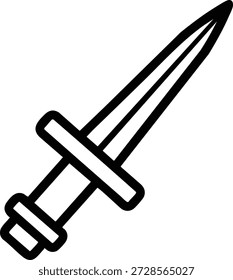 Ícone de uma espada medieval com uma ponta pontiaguda e guarda cruzada