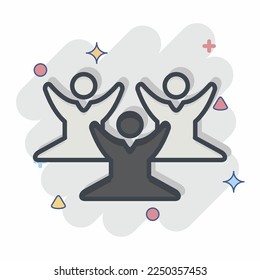 Icon Meditation Training. related to Psychological symbol. Comic Style. simple illustration. emotions, empathy, assistance