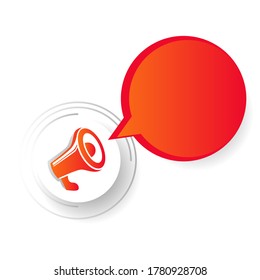 Icon megaphone with blank and empty bubble talk design vector isolated on white background