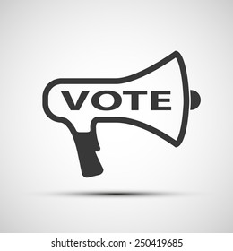 icon megaphone with the word vote