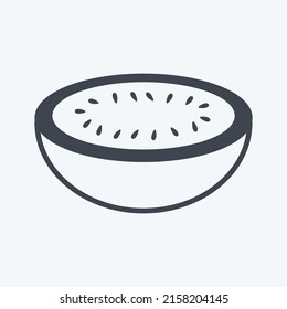 Symbol Melon. geeignet für das Symbol Obst und Gemüse. Glyph-Stil. einfaches Design bearbeitbar. Designvorlage, Vektor. einfache Symbolillustration