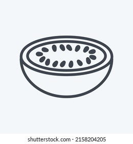 Icono Melon. adecuado para el símbolo de frutas y verduras. estilo de línea. diseño simple editable. vector de plantilla de diseño. ilustración de símbolo simple