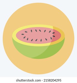 Icon Melon. suitable for Fruits and Vegetables symbol. flat style. simple design editable. design template vector. simple symbol illustration