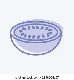 Icon Melon. suitable for Fruits and Vegetables symbol. two tone style. simple design editable. design template vector