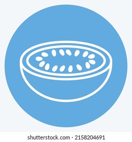 Symbol Melon. geeignet für das Symbol Obst und Gemüse. Blauer Augenstil. einfaches Design bearbeitbar. Designvorlage, Vektor.