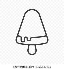Icon of melted ice cream in the shape of a slice of watermelon.  