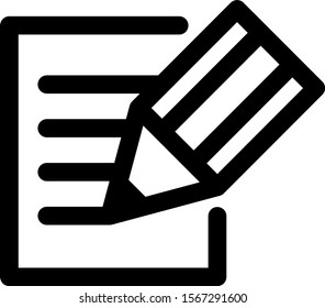 Icon of a memo pad and a pencil