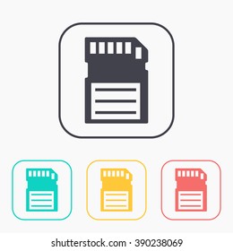 icon of memory card color set