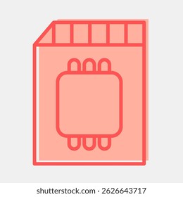 Icon memory card. Computer components elements. Icon in two tone style.